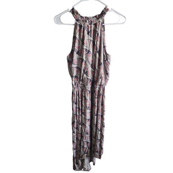 Apt 9 Womens Sz S Maxi Dress Sparrow Print Pink and Gray Sleeveless - Picture 1 of 3
